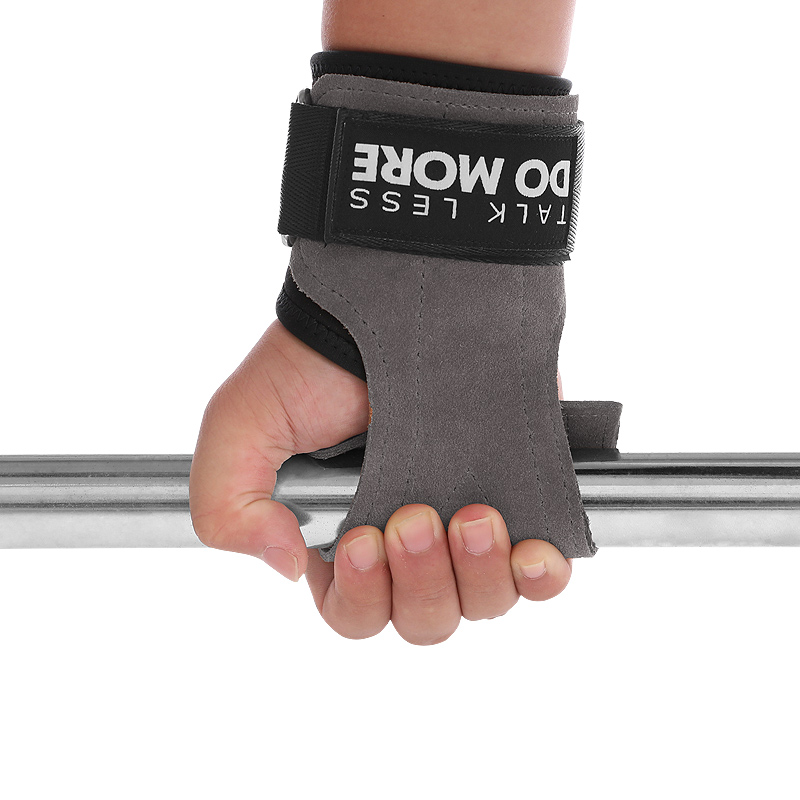 Aolikes Adjustable Non-Slip Weight Lifting Grips Leather Hooks Straps for Deadlifts Pull-ups Heavy Shrugs Wrist Wrap Wrap Gloves