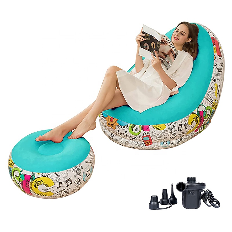 Inflatable Lazy Air Sofa Bed Lounger Living Room Foldable Sofa Chair Camping Beach Seat Rest Relax Lounge Chaise