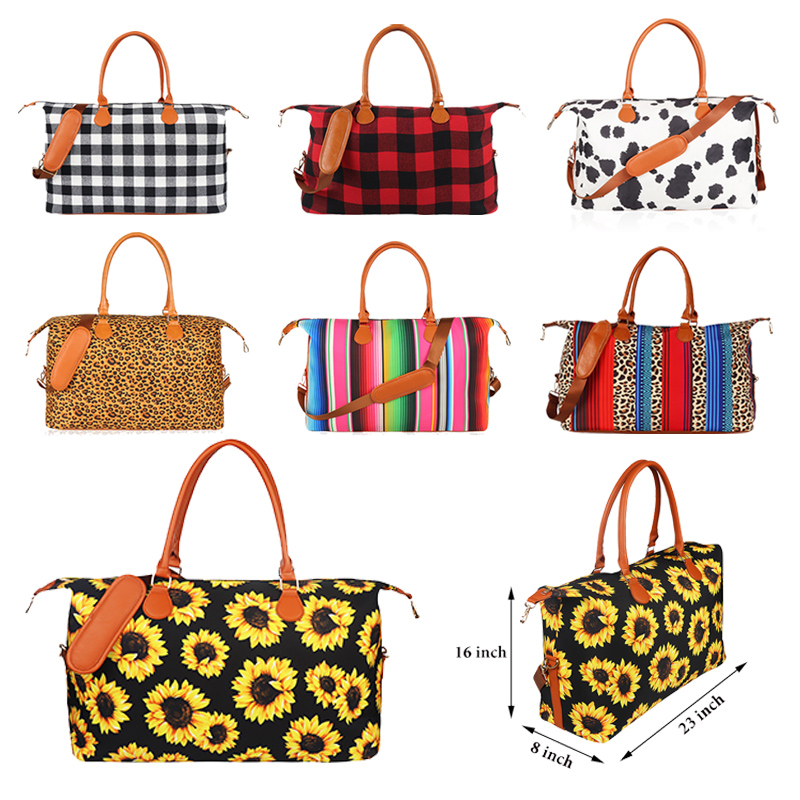 Serape, Спортивная дорожная сумка, оптовая продажа, Женская Monogrammed холщовая леопардовая подсолнухая спортивная сумка, сумка-тоут на выходные