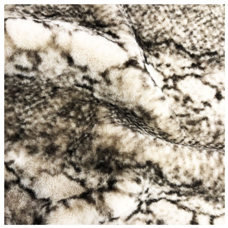 100% polyester printed faux fur fabric printed fake hair like rabbit fur