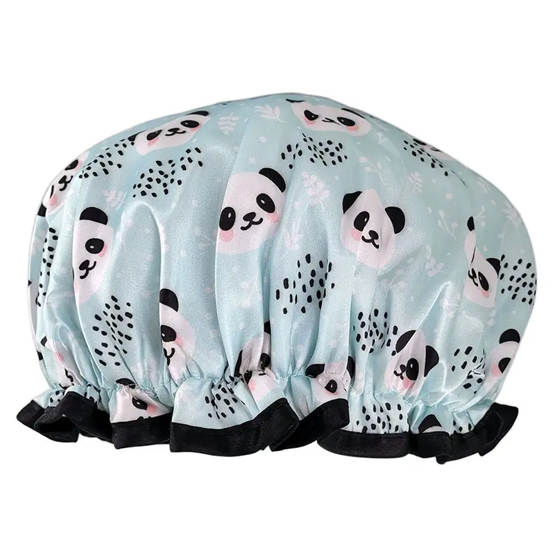 Panda printing pattern Shower Caps extra large size for adults with diameter 31 cm and 22 cm for kids