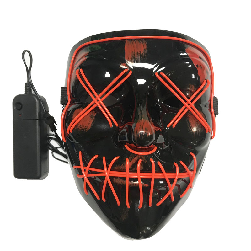 2019 Amazon hotsale Хэллоуин украшения загораются DJ партии неоновые светящиеся el wire rave партии маска