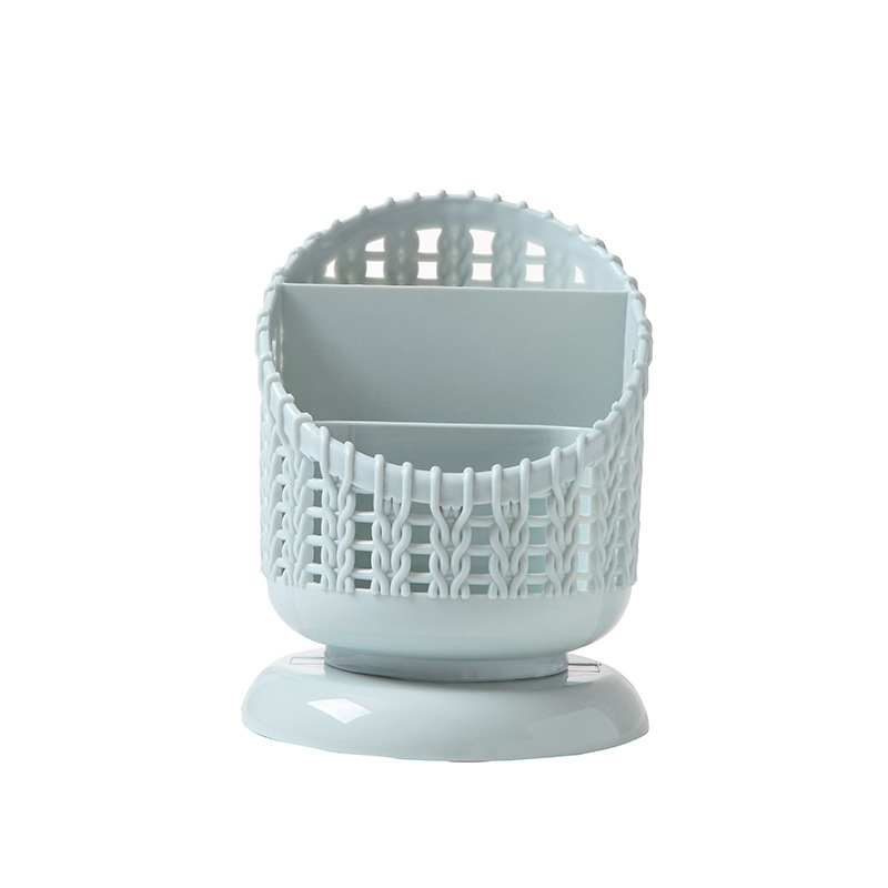 Hot selling wholesale multifunctional desktop storage box imitation rattan plastic student office pen holder