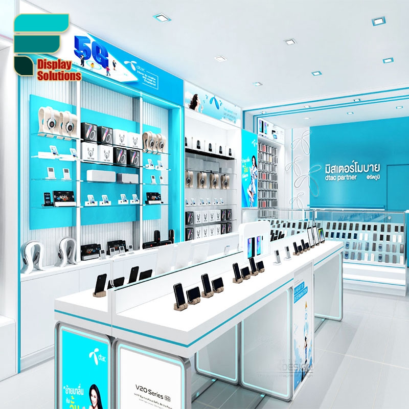 Phone Store Counter Display Cellphone Accessories Counter Display Rack Retail Store Fixtures Glass Mobile Phone Sales Counters