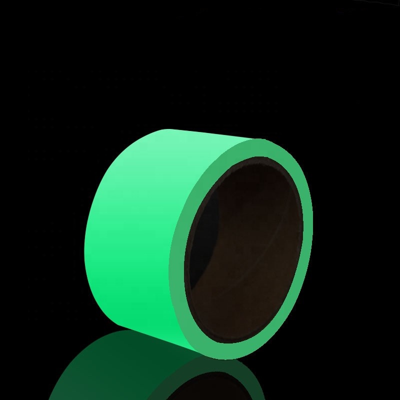 Free sample 0.18mm warning luminescent fluorescent underwater PET/PVC glow in the dark reflective luminous adhesive tape