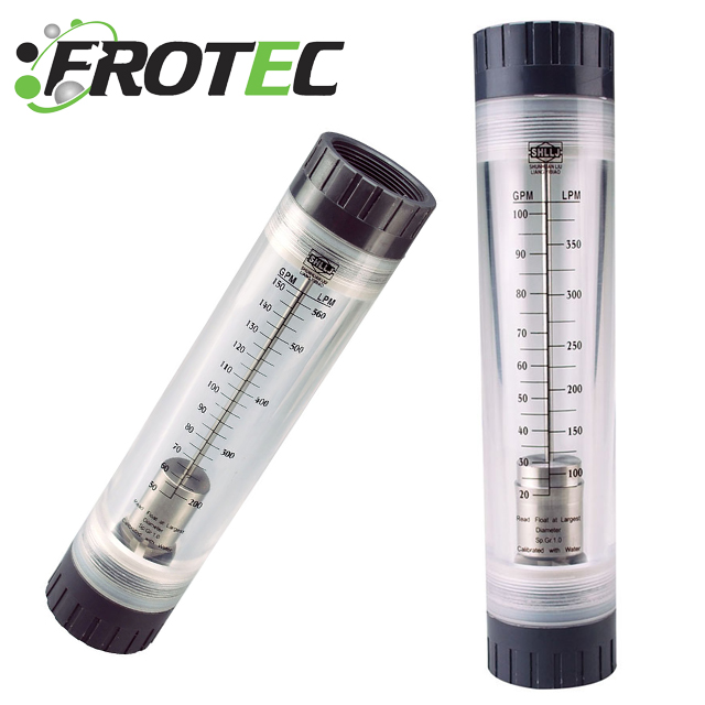 China Frotec 60GPM 150LPM 110LPM TUBE FLOW METER 1-1/2' Female