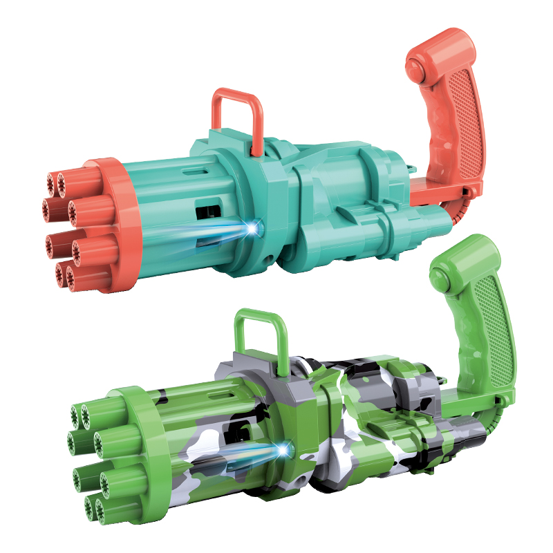 2021 New Color Electric Battery Plastic Gatlin Bubble Machine Spray Gun Toy for Kids