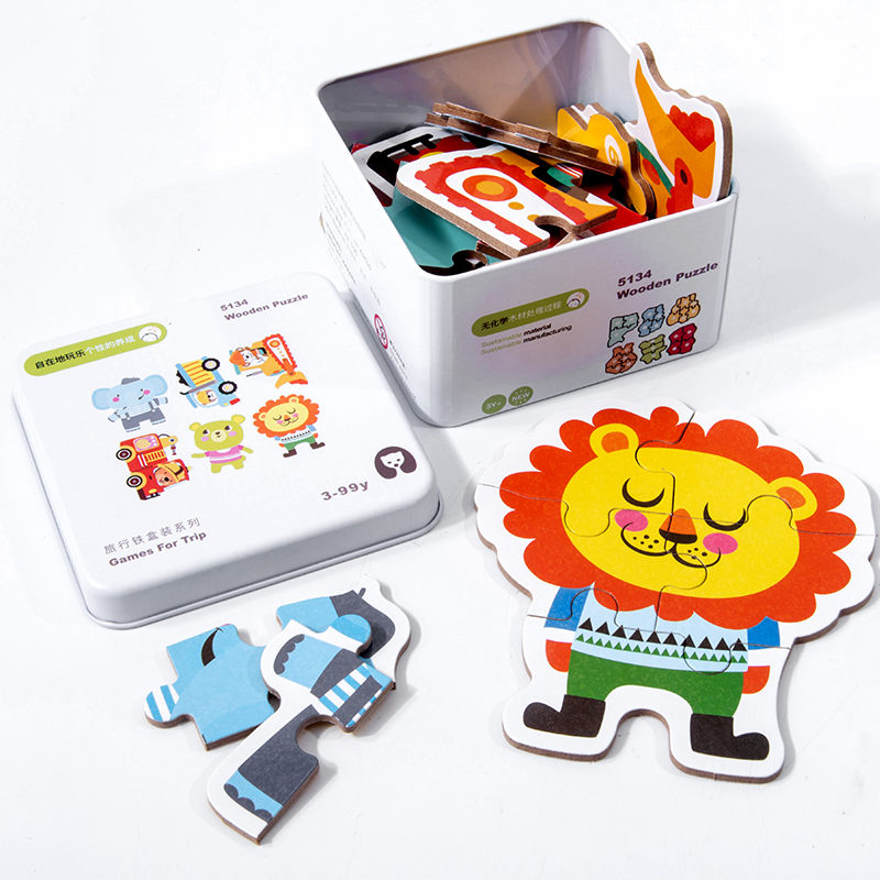 Educational Family Travel Iron Box Toys Parent Child Wood Card Game Portable Interactive Kids Games