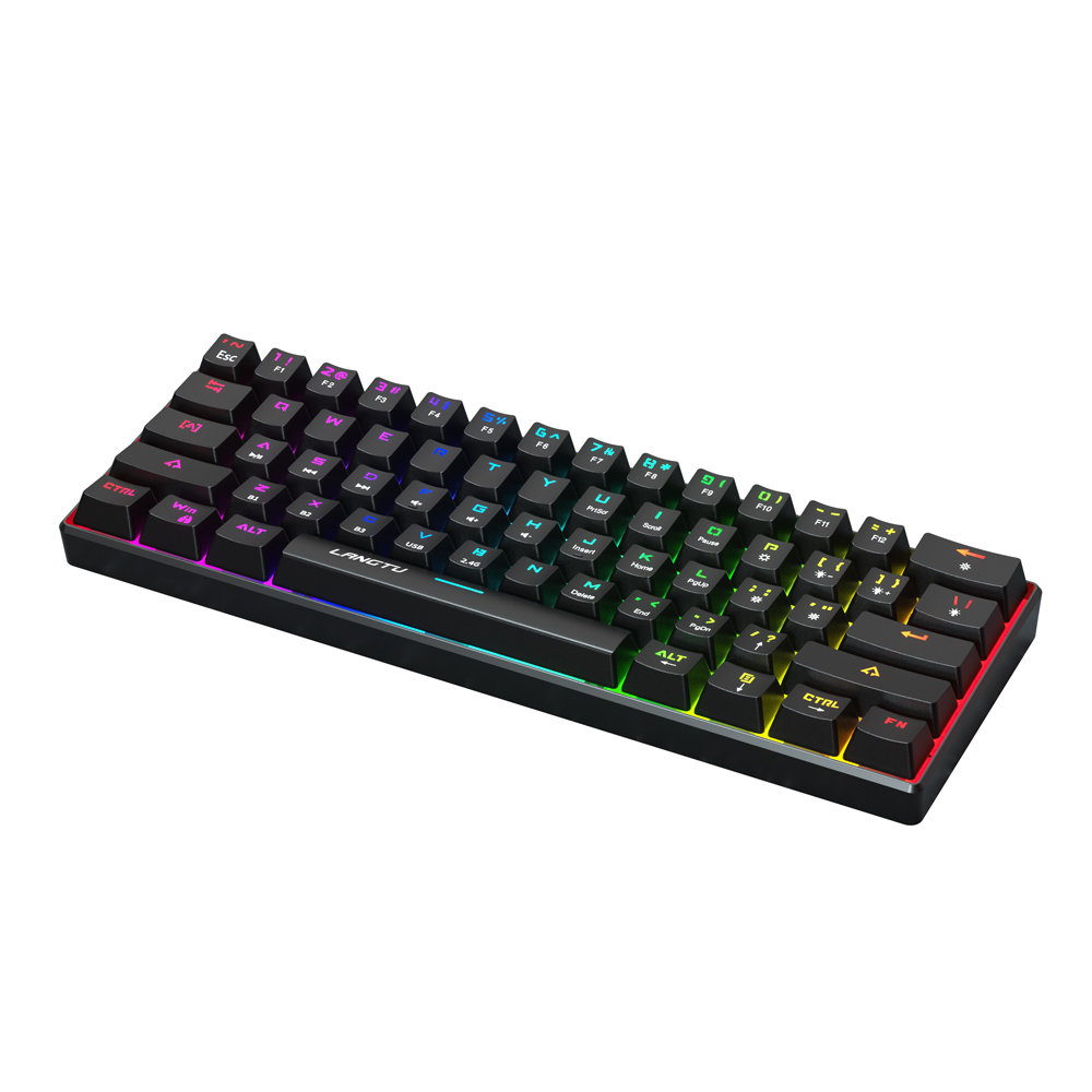 Механическая клавиатура GK61 SK61 60%, 61 клавиша, синий переключатель, RGB механическая клавиатура для ПК, Mac, ноутбука