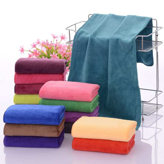 Thickened salon dry towel 35*75 microfiber towel customized LOGO ground down water absorption hair manufacturers wholesale
