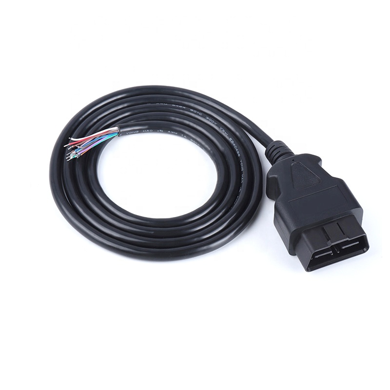 Полный 16 Pin OBDII OBD 2 разъема для подключения к открытого конца 24awg 16 ядра с al экранированный кабель