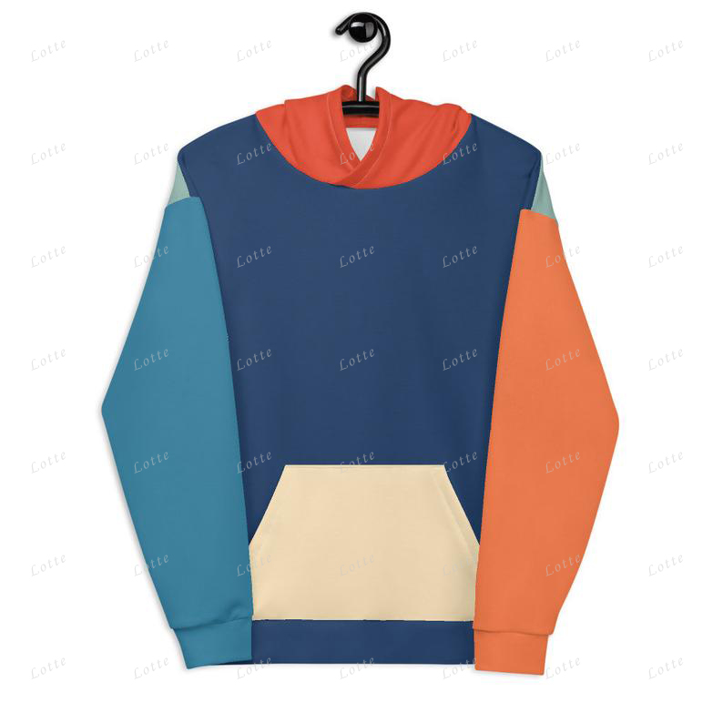 Fashion personalized multi color men's patchwork hooded soft sweatershirt hoodies