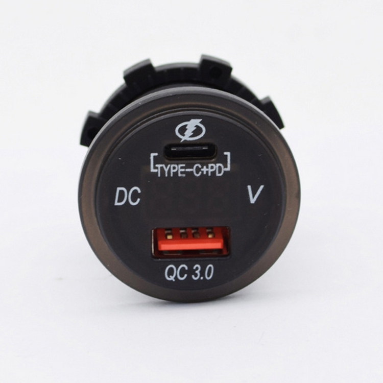 Автомобильный морской мотоцикл USB PD Тип Quick Charge 3,0 Цифровой вольтметр 12 В/24 В электрическая розетка автомобильное зарядное устройство для быстрой зарядки