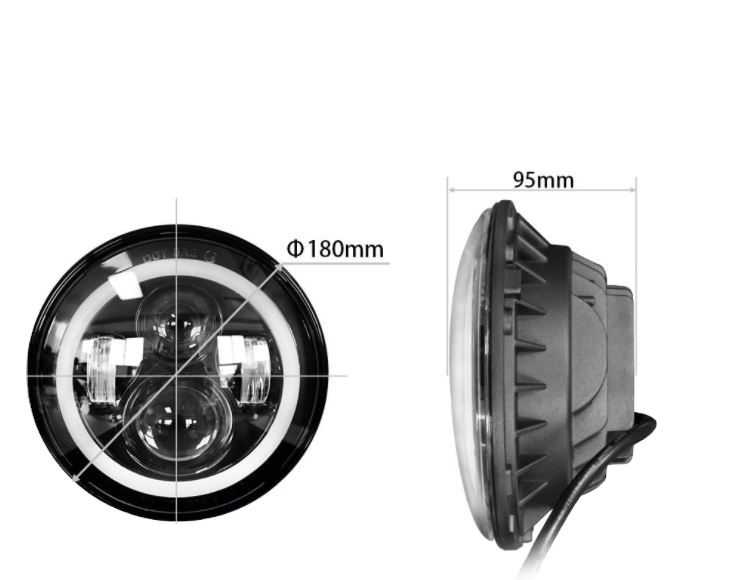 Long version headlamp automobile headlamp assembly 7-inch motorcycle modified led angel eye lens