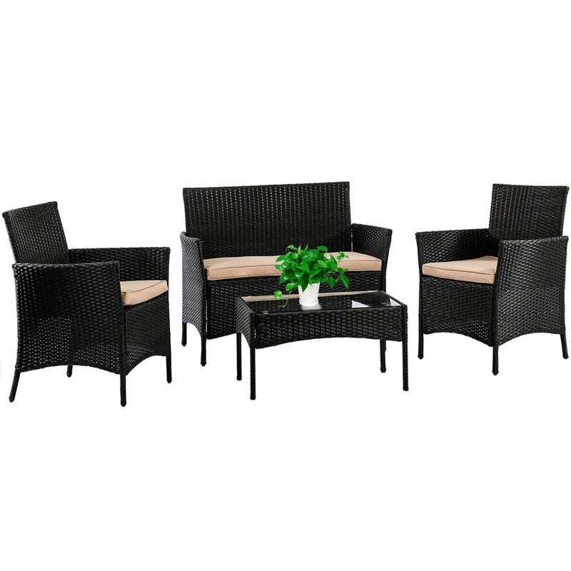 Luxury Camping Outdoor Patio Bistro lawn Garden Gazebo Ornaments Furniture Rattan Table and Chair Sofas Sets