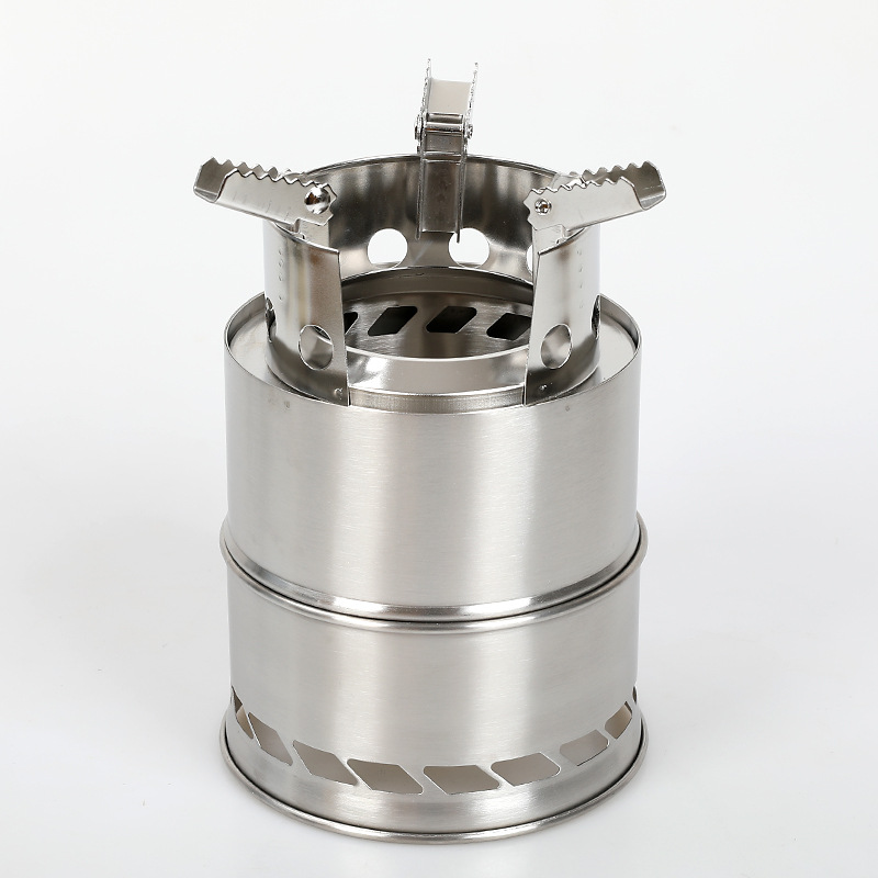 1-2 People Camping Cookware Equipment Portable Stainless Steel Cook Campfire Traveling Cooking Camping Stove