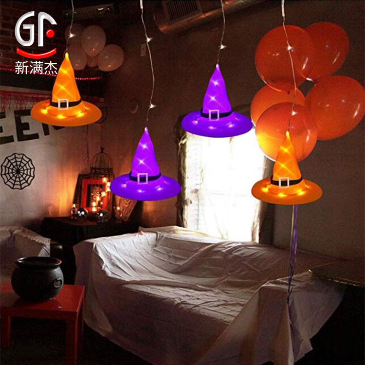 Wholesale LED Lighting Up Light Mini Wizard Witch Hat Light String For Halloween Decoration Party