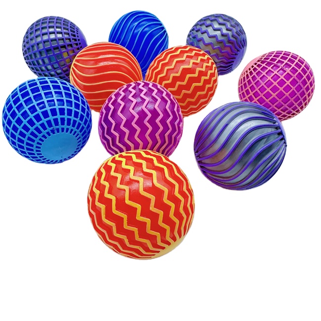 HAPU Factory 3 lines flash TPR light emitting Led Planet Bouncy ball Light relief children's toy bounce flash tip ball