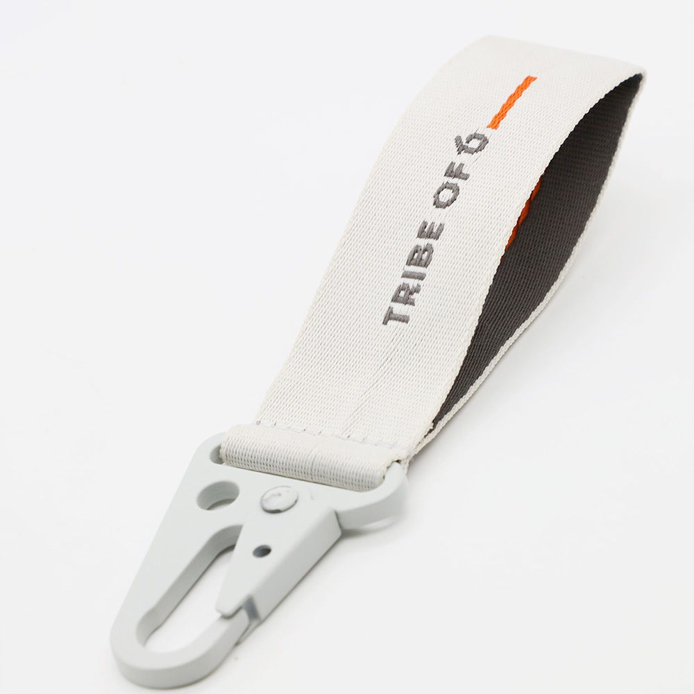 High quality gray eagle beak hook embroidery woven keychain strap stitching double-sided jacquard short lanyard