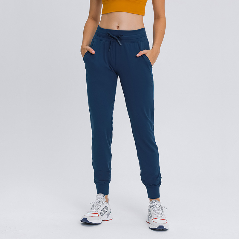 2021 Fall/Winter High Waist Yoga Pants Women's Quick-drying Elastic Running Fitness Pants Slim and Thin Track Pants