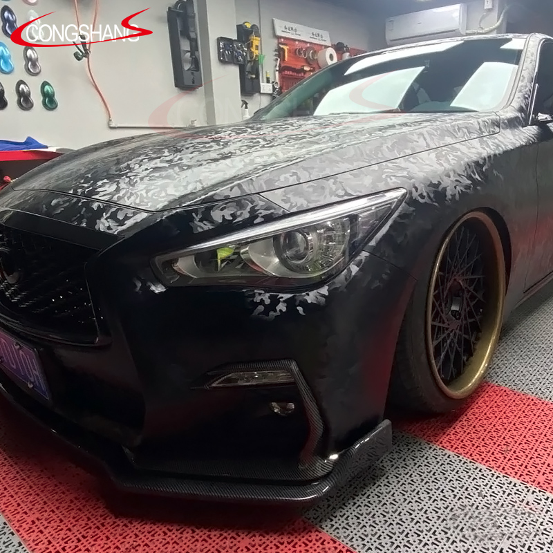 Premium Bubble Free SUV 3d ghost black carbon fiber vinyl film car wrap