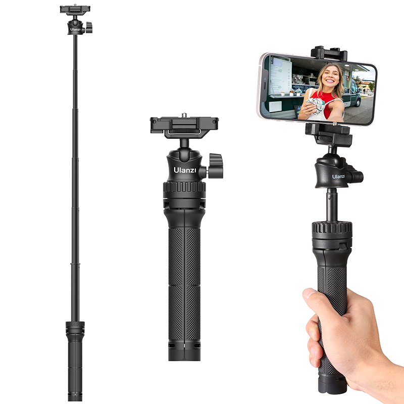 Ulanzi MT-34 Extendable Selfie Stick Tripod With 1/4 Screw Camera Tripod Stand Vlogging Accessories