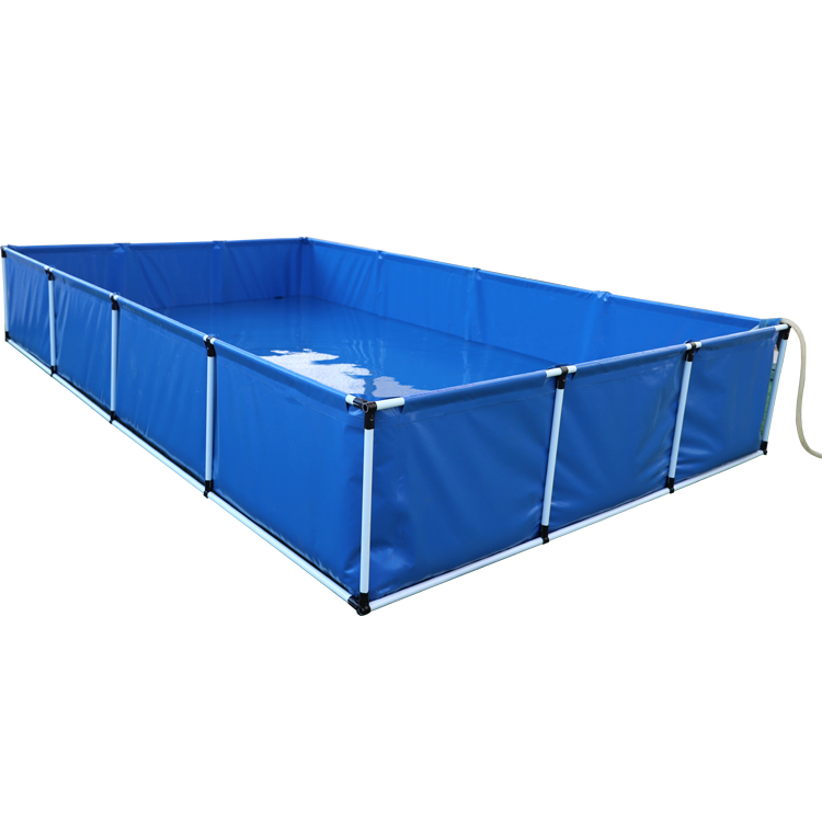 Best quality ECO certificate Custom flexible biofloc pvc artificial fish farming tank pond with stainless frame