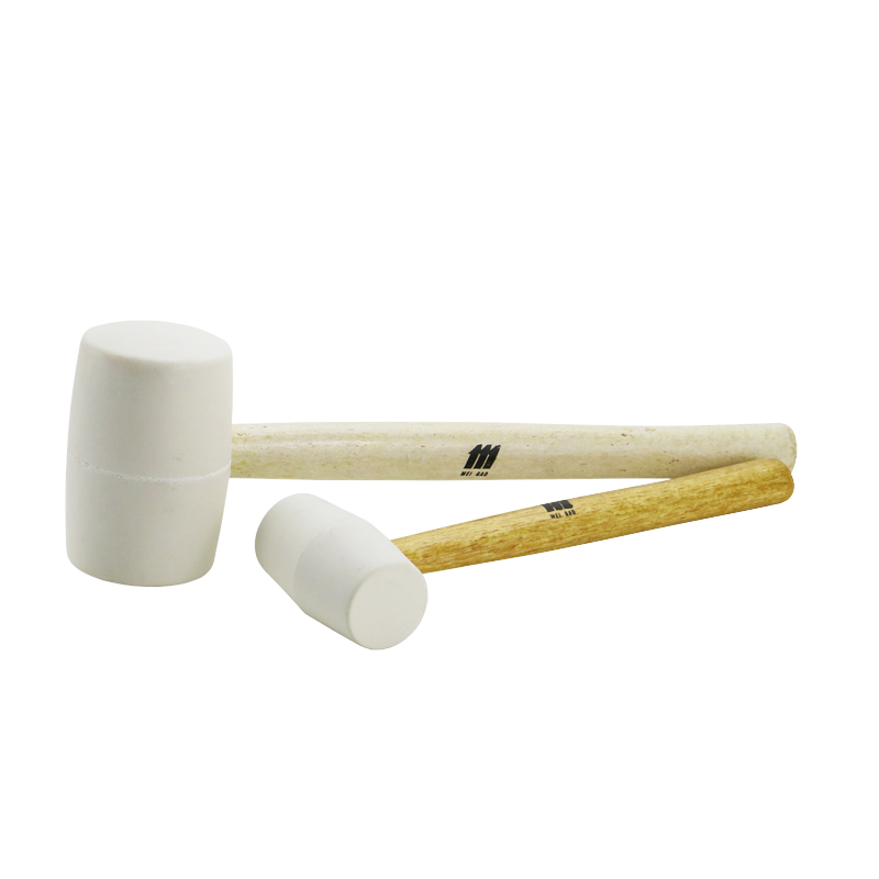 Non Slip Wooden Handle High Quality Round Rubber Mallet Hammer For Home Building