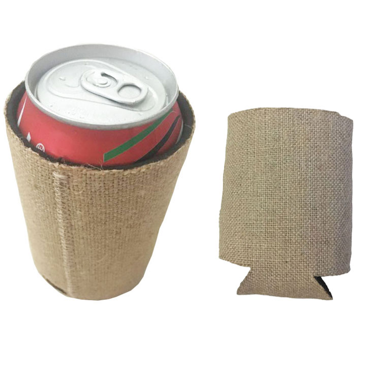 Пеньковая поверхность, неопреновые охладители для пива, 33cl, держатель для льняных банок, 12 унций, джутовая банка coozy