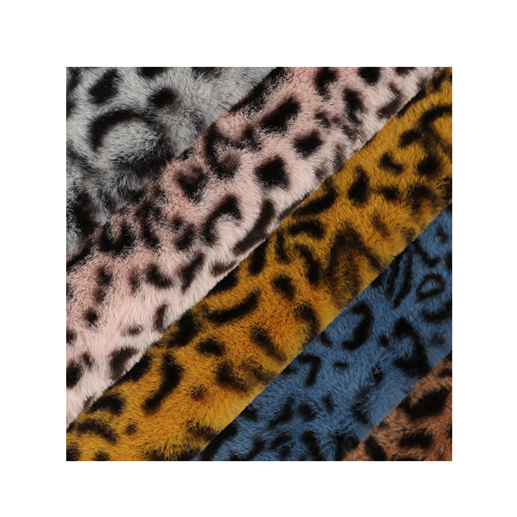 KINGCASON Warm Cozy Fashion Design Luxury Leopard Print Artificial Fake Faux Fur Fabric For Garment/Home Textiles