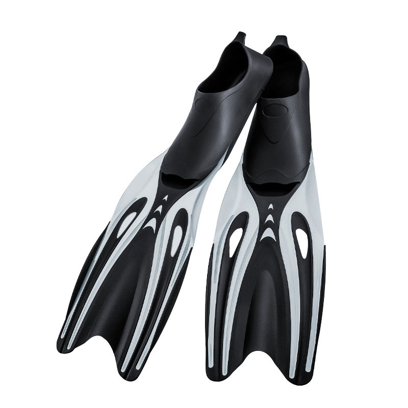 Popular design open heel PP TPR underwater training long adjustable fins diving flipper scuba diving fins