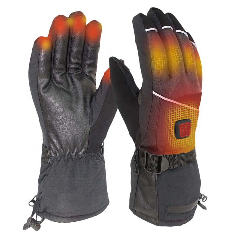 Waterproof Ski Gloves Warm Winter Snowmobile Touch Screen Motorcycle Snow Rechargeable Battery Heated Gloves