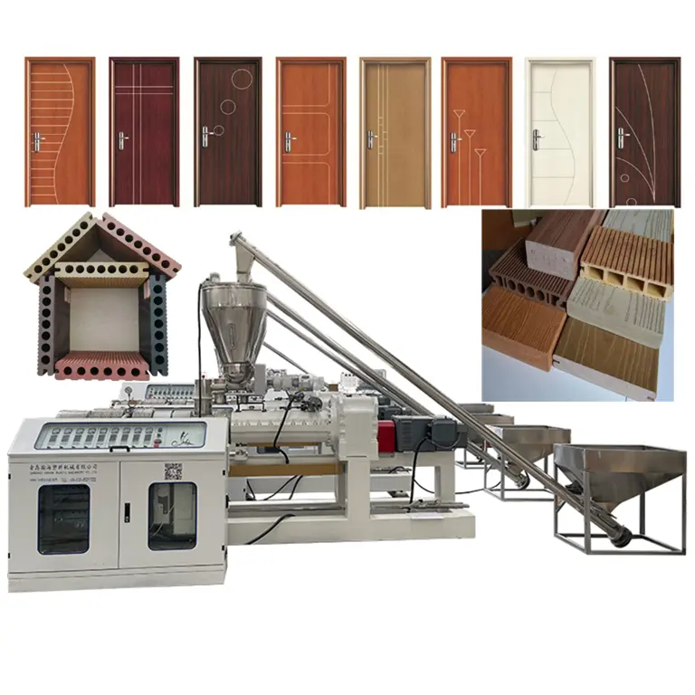 Exterior Decorative Decking Flooring Fram PVC WPC Fence Door Ceiling Wall Panel Extruder Board Sheet Extrusion Making Machine