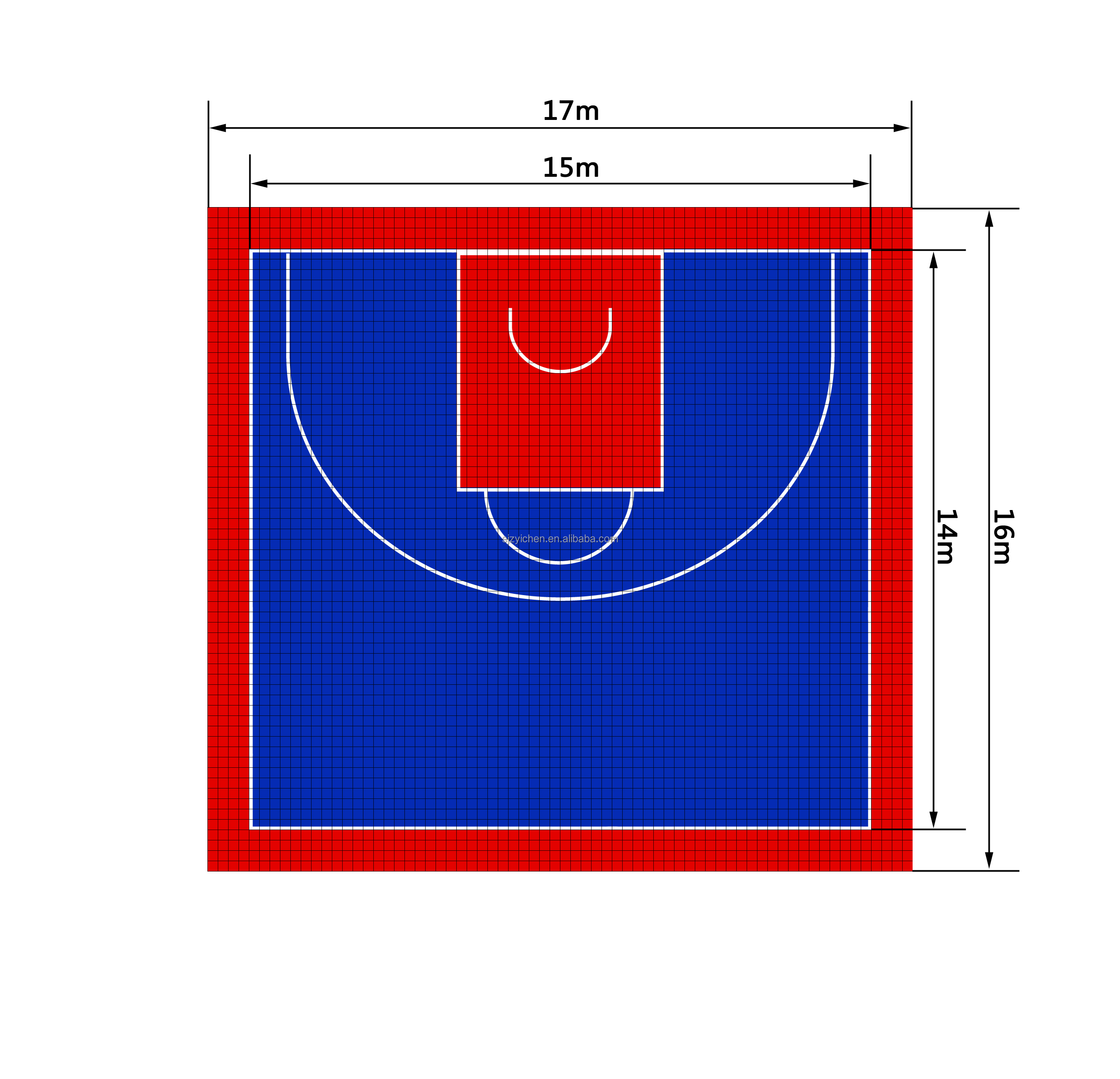 Официальная баскетбольная площадка FIBA 3*3 от поставщика плитки