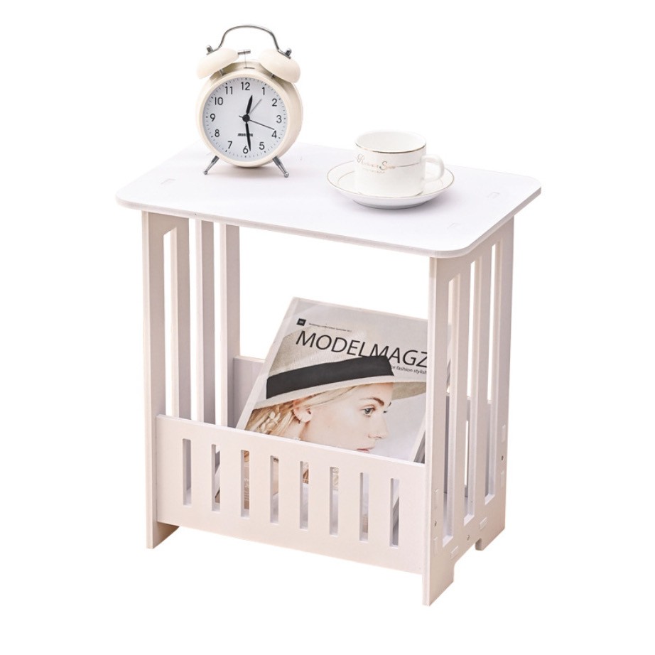 Mini Plastic Square Coffee Tea Table Living Room Bedroom Modern Storage Shelf Bedside White Table PVC Foam Board Table