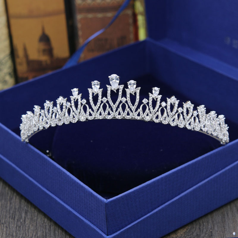 SLBRIDAL Кристаллы Стразы Жемчуг медь кубический циркон свадебная тиара CZ», «Queen», «Princess», «театрализован