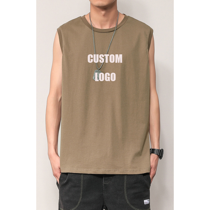 Free shippingSports Cotton Boy's Muscle Singlet Sleeveless Travel Vest Gym Men Bodybuilding Fitness Running Custom Logo Tank Top
