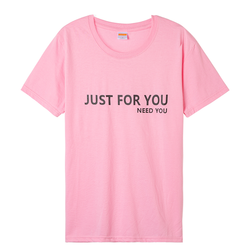 Summer plain plus size women's t-shirts letter printed 100 cotton t-shirt logo
