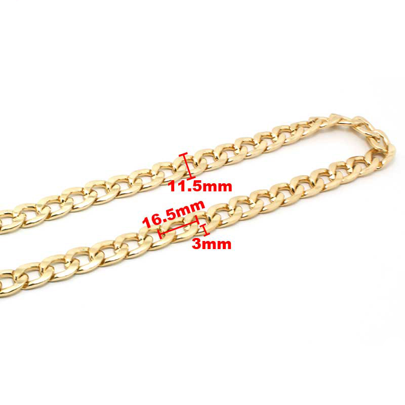 Wholesale High Quality Long Aluminum Chain Gold Handbag Chain Strap