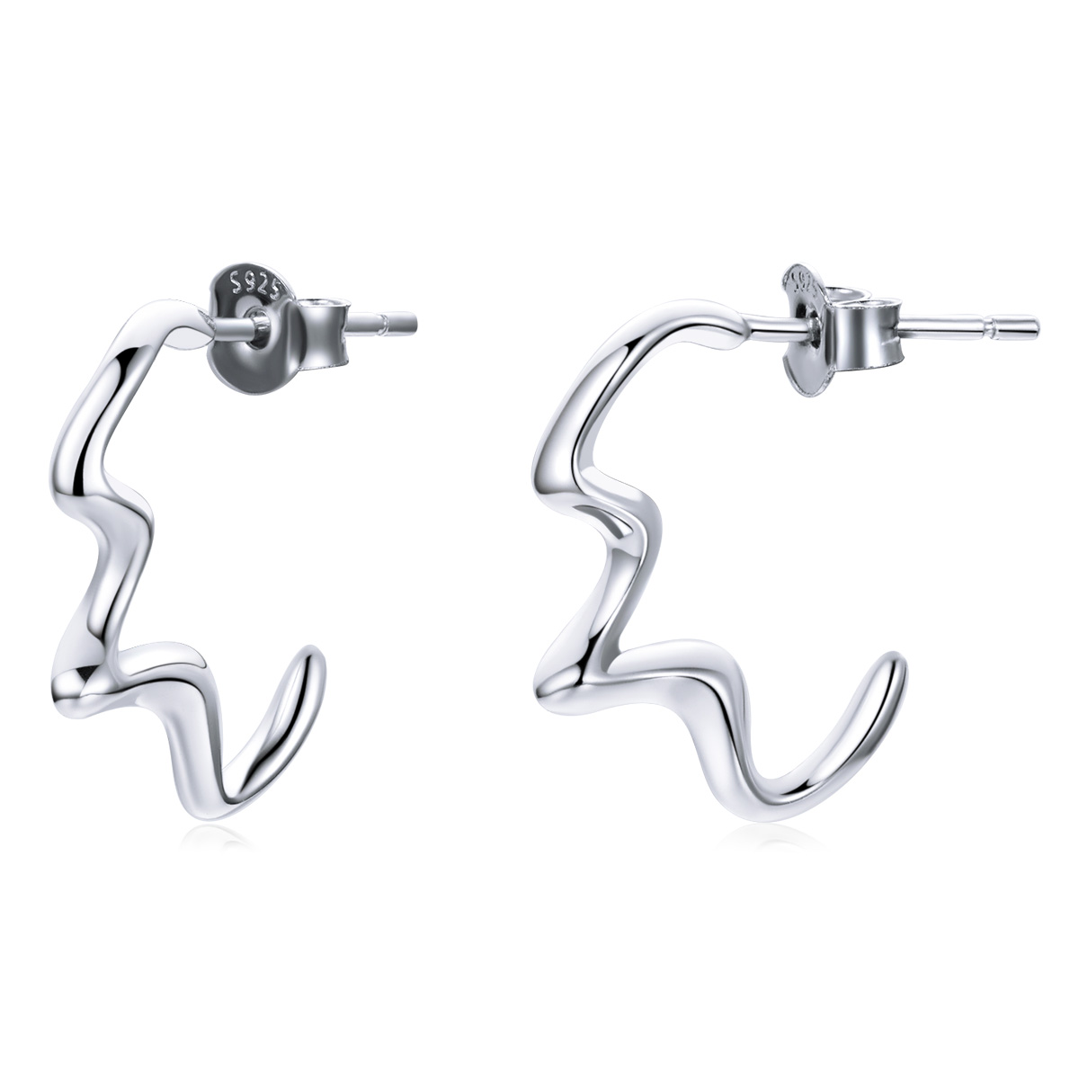 New summer wave earrings s925 silver niche design geometric earrings earrings SCE1196