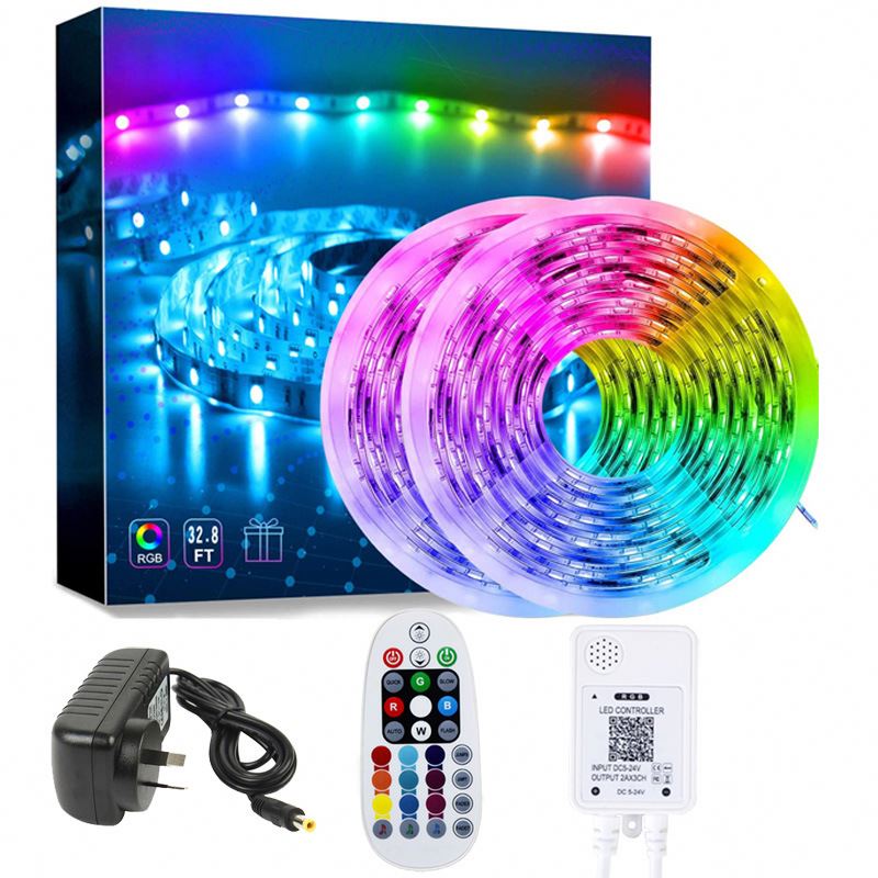 Водонепроницаемая светодиодная лента wifi 5050rgb12V, 10 метров, 10 мм, 24 44 клавиши, 300 светодиодов