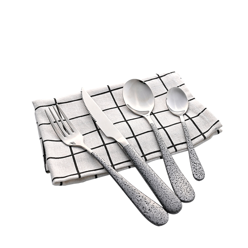 Steel forks and spoons table knives shiny polished cutlery set