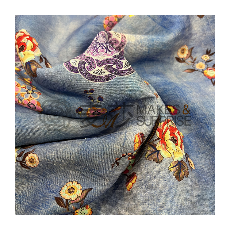 Customized Designer Fabric Floral Breathable Water Absorption 80% Rayon 20% Nylon cotton Rayon Printed Fabric