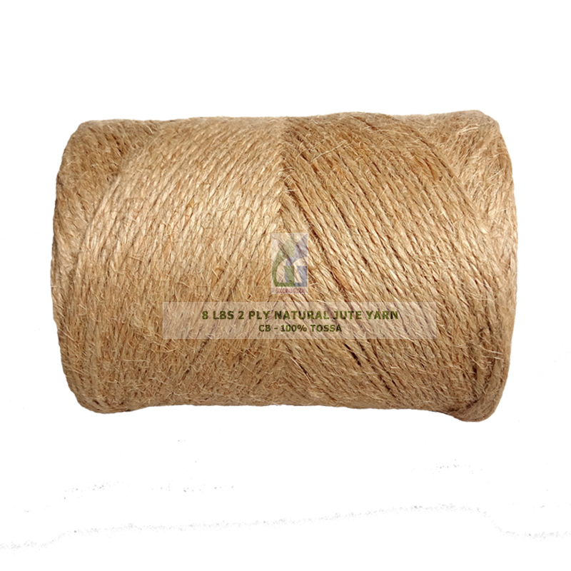 Джутовый шпагат 100% Tossa Ply, джутовая пряжа 8 фунтов, 2 натуральных CB, специального качества, Экологически чистая, ручная вязка, джутовый цвет GG8LBS2PLY 96,53.%