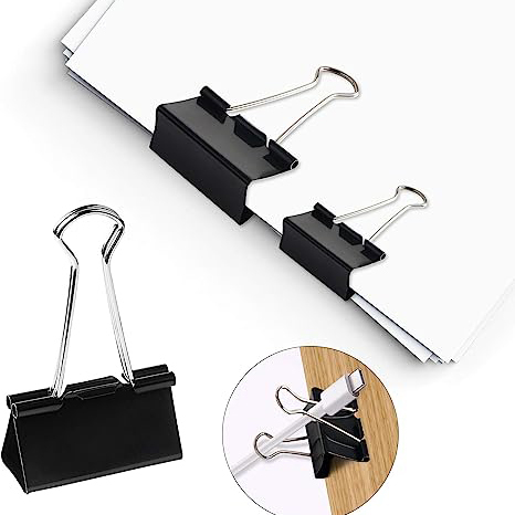 Paper Clips Assorted Sizes Binder Paper Clamps Set Office Supplies for Paperwork School Home Large Medium Small