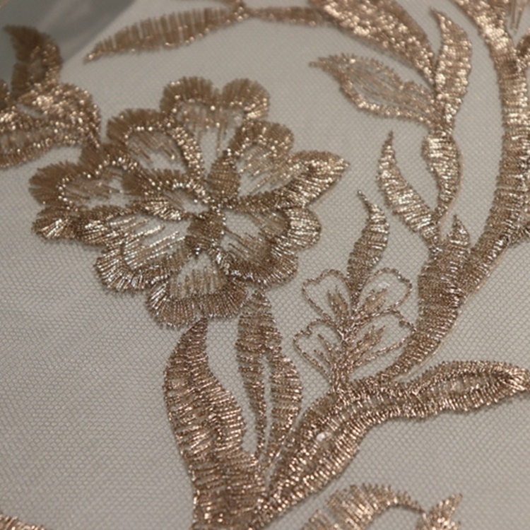 Best selling product fashion mesh sequin gold spangle flat embroidery knitted white bridal sequin fabric