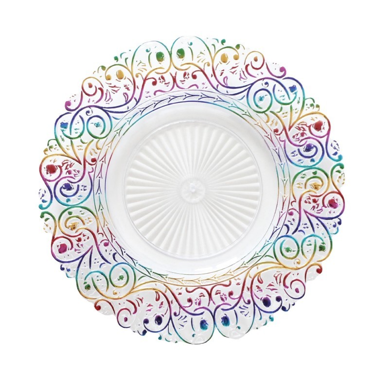 Best Sell Products New Design High Quality Plastic Plates Gold Wedding Presentation Plate