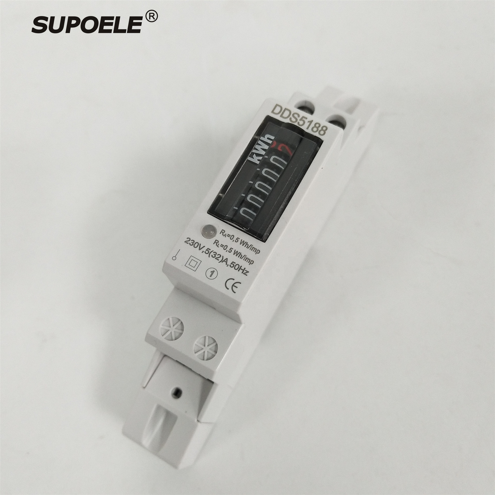 SUPOELE 18 мм DDS5188 однофазный din-рейку электронный AC 230V 32A 50 Гц аналоговый тип кВтч Ватт затраты энергии метр