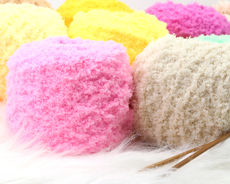 Hot sale 3ply soft 100% polyester Blended Yarn baby velvet crochet yarn velvet yarn hand knitting