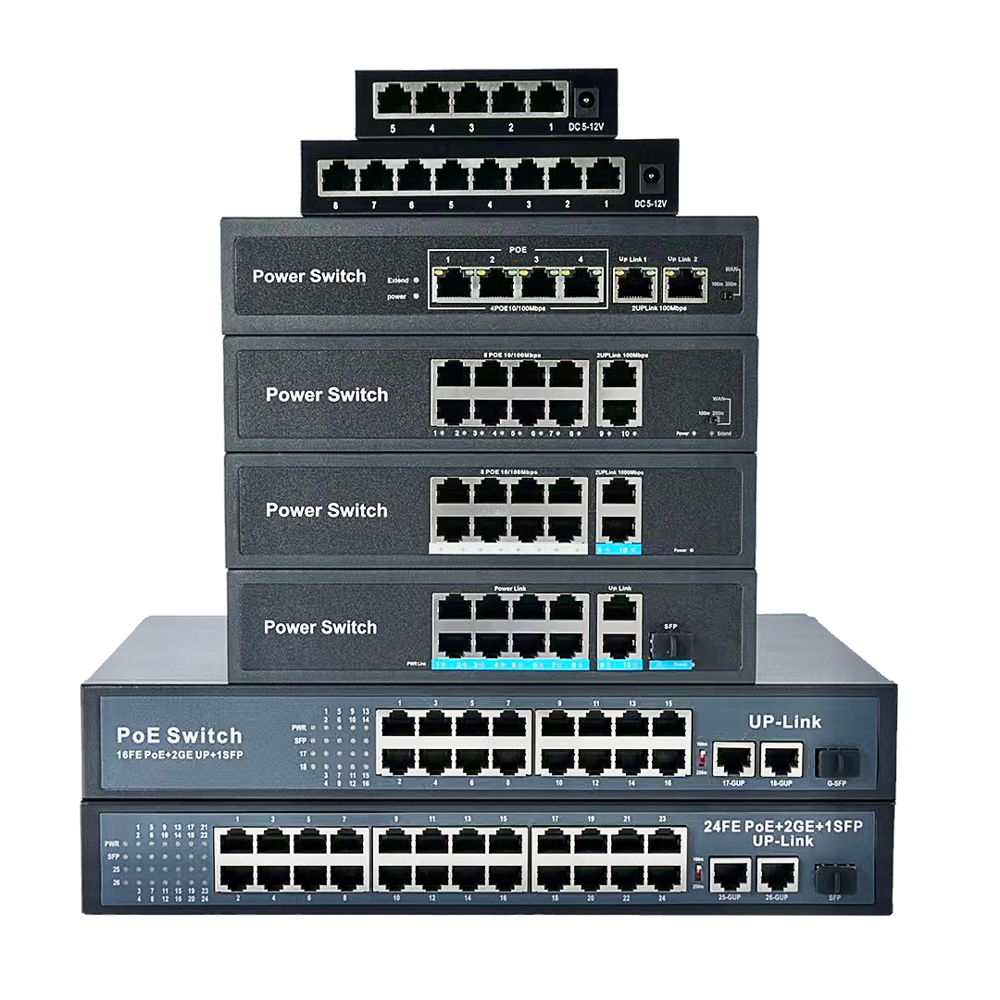 Заводской коммутатор PoE 4 8 16 24 48 порт 10/100 м и гигабитный неуправляемый волоконный коммутатор Ethernet 48 В PoE